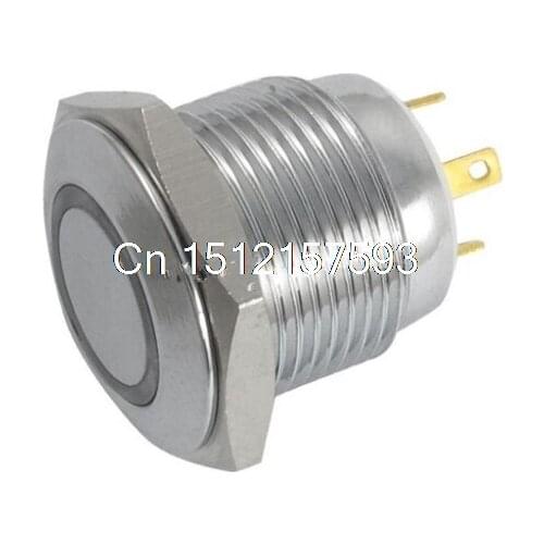 16mm Thread Falt Round 1 NO Contact Momentary Pushbutton Switch