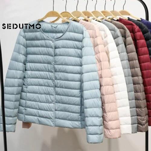 SEDUTMO Winter Plus Size 4XL Womens Duck Down Jacket Ultra Light Coat Short Autumn Slim Casual Puffer Outwear ED617