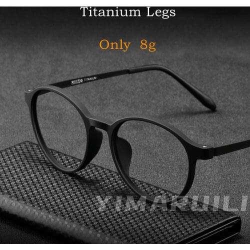Mens And Womens Retro Round Glasses Frame Ultralight Titanium Alloy Myopia Glasses Optical Prescription Eyeglasses Frame H3050