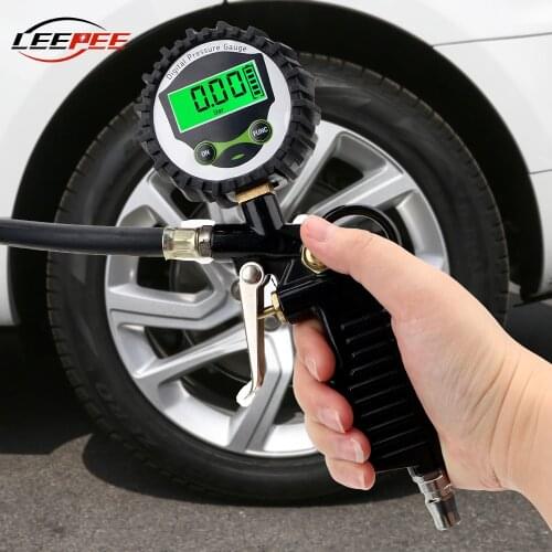 LEEPEE TPMS Car Tire Air Pressure Inflator Gauge Monitor Universal Auto Motorcycle Tyres Tester Accessories Digital LCD Display