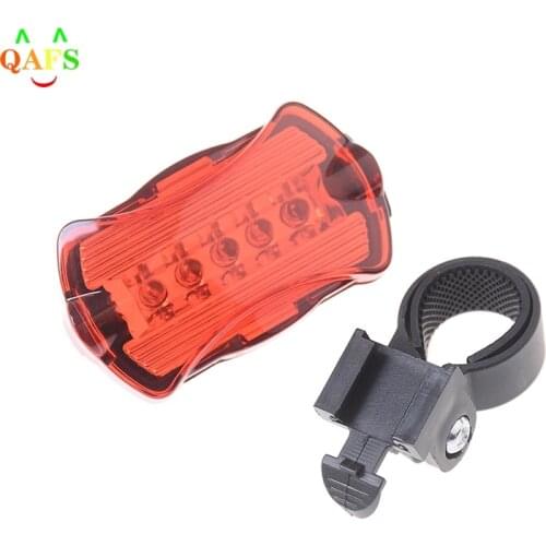 Waterproof Bike Bicycle 5 LED Rear Tail Light Lamp Bulb Red Back Cycling Safety Warning Flashing Lights Reflector Accessories