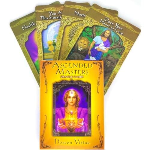 Ascended Masters Oracle Tarot Cards And PDF Guidance Divination Deck Entertainment Partys Board Game 44 Sheets/Box