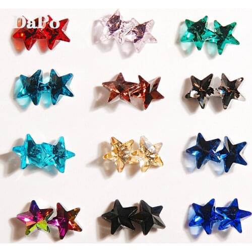 High-quality 20pcs/bag Sharp Bottom Glass Crystal Diamond Five-pointed Star Diy Mobile Phone Beauty Decoration Accessories
