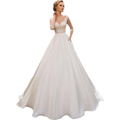 YNQNFS Long Sleeve Wedding Dresses