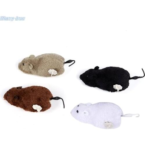 Hot Creative Funny Clockwork Spring Power Plush Mouse Toy Cat Dog Playing Toy Mechanical Motion Rat Pet Accessories