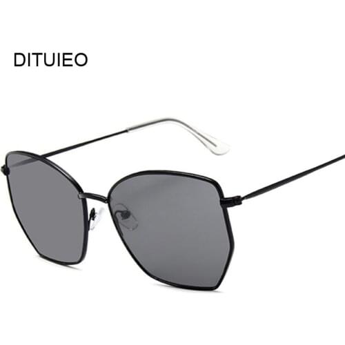 Vintage Glasses Cat Eye Sunglasses Women Retro Sun Glasses For Female New Brown Pink Blue Yellow Brand Oversized Metal Frame