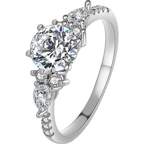 14k White Gold Moissanite Diamond Ring For Women Luxury 1.25 Carat AAA Zircon Diamond Gemstone Rings Fine Jewelry Gifts