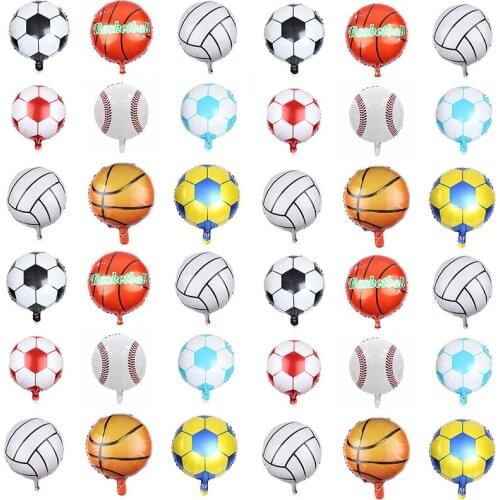 1/10pcs 18inch Round Sport Ball Shape Foil Balloons Football baby shower Birthday Party Boy World CupSoccer Party Supplies