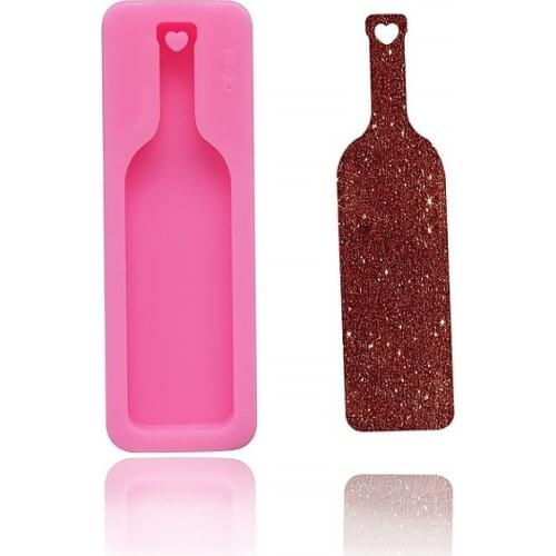 1PC Wine Bottle Keychain Mold Silicone Mold Resin Jewelry Making Mould 10337750