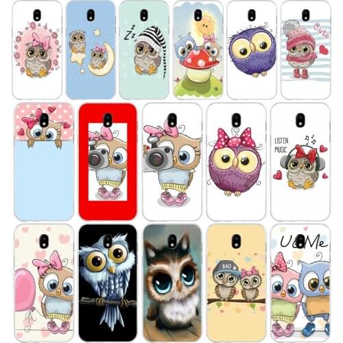 259H Cute Owls Cartoon Soft Silicone Tpu Cover phone Case for Samsung j3 j5 j7 2016 2017 a3 2016 a5 2017 a6 2018