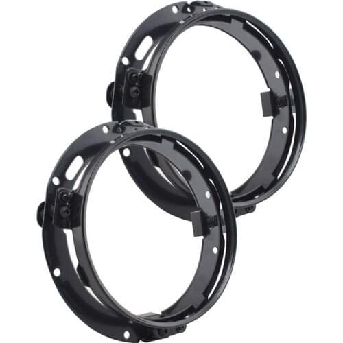 2x Headlight Mounting Bracket For Harley FLD Touring Softail 7" Headlight Round Ring Bezel Lamp Holder Clamp For Wrangler JK TJ