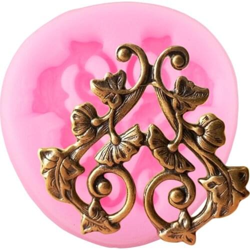 3D Baroque Scroll Leaves Relief Silicone Mold Sugarcraft Candy Fondant Mold Cake Decorating Tools Chocolate Gumpaste Moulds