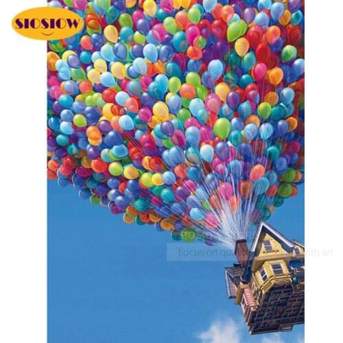 5d Diy Diamond Mosaic Embroidery Flying Ring Travel Daimond Painting Colorful Balloons Cross Stitch Full Square Decor Home Room