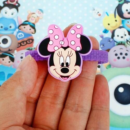 6pcs/lot Disney Mickey mouse party pvc Bracelet gift for Birthday party kid girl guest bracelet small gift party decor