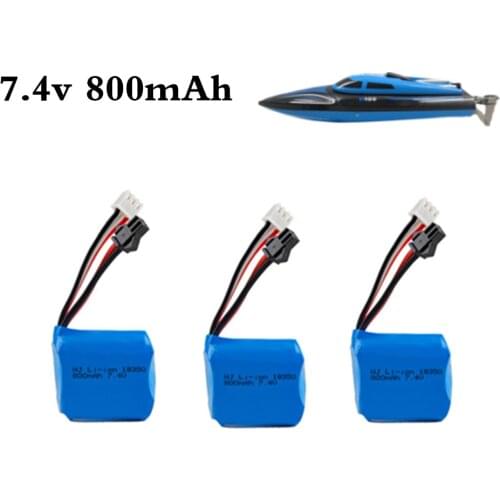 7.4v 800mAh 18350 Li-ion Battery for H100 H102 H106 7.4v Battery for JJRC S1 S2 S3 S4 S5 High Speed RC boat