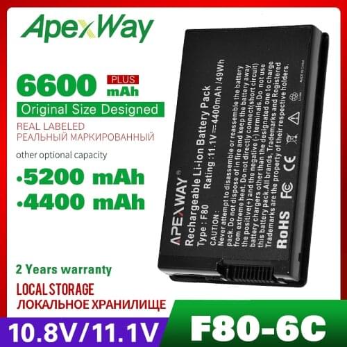11.1V Laptop Battery A32-F80 For ASUS F80 F80Cr F80s F81 F81E F81Se F83 F83S F83T F83V N60 N60D N60Dp X82 X82C X82L X85 X85E