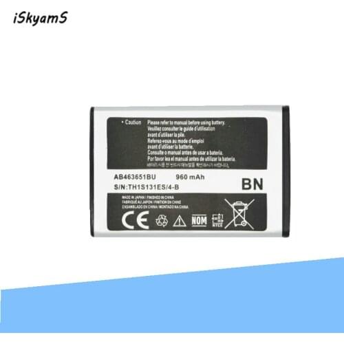 ISkyamS 1x 960mAh AB463651BU Battery For Samsung S3650 S5600 S5610 S5630C S5560C C3370 C3200 C3518 F400 F408 F270 S5296 C3322