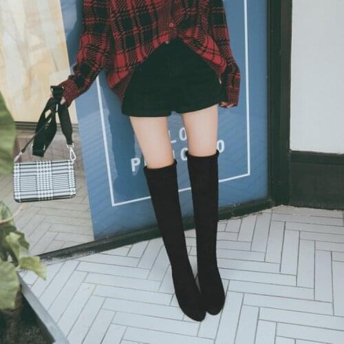 Oversized 12 13 14 Europeans and Americans fashion skinny boots with pointed heels and knee jackets