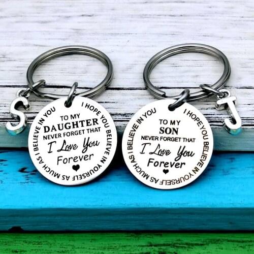 To My Son Daughter I Love You Forever Inspirational Gift Keychain Best Gift Idea for Son Daughter Stocking Stuff Gifts