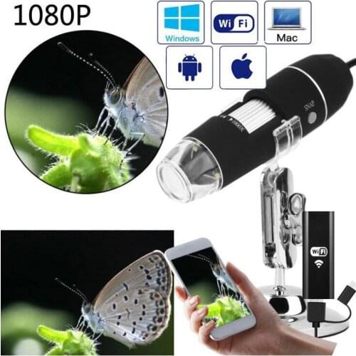 1080P 1000X WiFi digital microscope Iphone mobile phone for Android 8 LED 3in1 digital microscope USB endoscope zoom camera