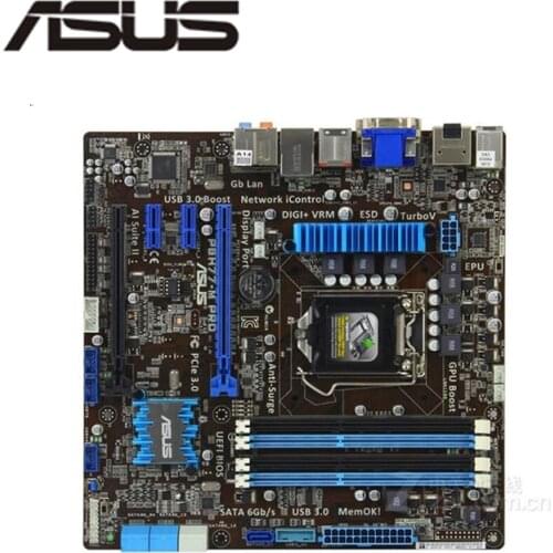 For ASUS P8H77-M PRO Computer Motherboard LGA 1155 DDR3 For Intel H77 P8H77 Desktop Mainboard SATA II PCI-E X16 Used