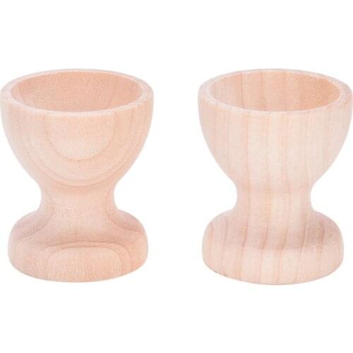 DIY Craft Home Decor Wooden Drawing Model Egg Cup Holder Easter Painted Graffiti Tools Kitchen Dinning Table Pretend Play Toys