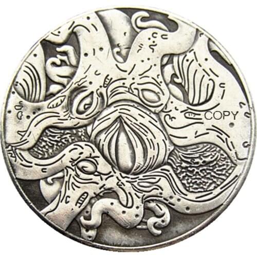 HB(141)US Hobo Morgan Dollar skull zombie skeleton Silver Plated Copy Coins