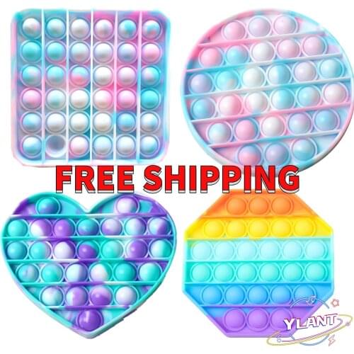 SWT Fidget Toys Anti Stress Push Pop Bubble Emotions ToyRestore Toy For OCD Stress Reliever Sensory Rainbow Fidget Anxiety