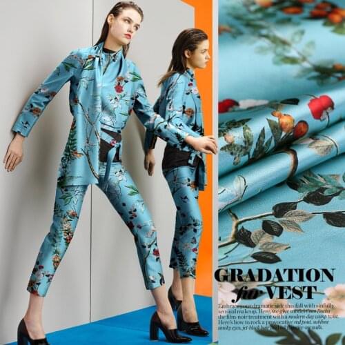 Beautiful Realm Digital Printing Mulberry Silk Natural Stretch Satin Fabric For Dress Shirt Tissu Au Meter Bright Cloth DIY