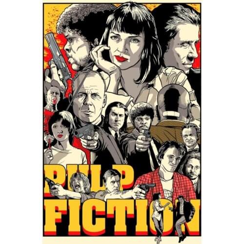 Pulp Fiction Painting Canvas Fabric Poster Home Decoration Classic Fashion Print Wall Art Fabric U22750143