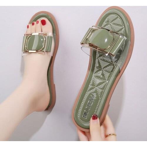 Summer slippers womens wear fashion versatile 2021 new womens beach shoes