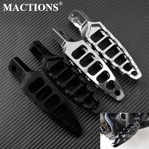 Mactions CNC 45 Degrees Male-Mount Footrests Foot Pegs Black /Chrome For Harley Sportster Touring FLHR Dyna Softail 1993-2016
