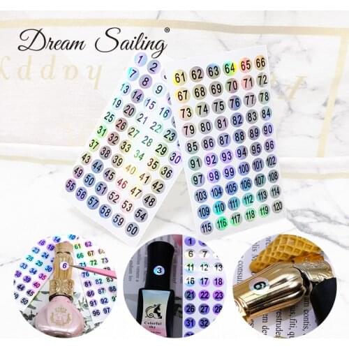Number Sticker Label For Nail Polish Color Gel Varnish 1-60/ 61-120/ 121-180 Marking Numbering Manicure Tool