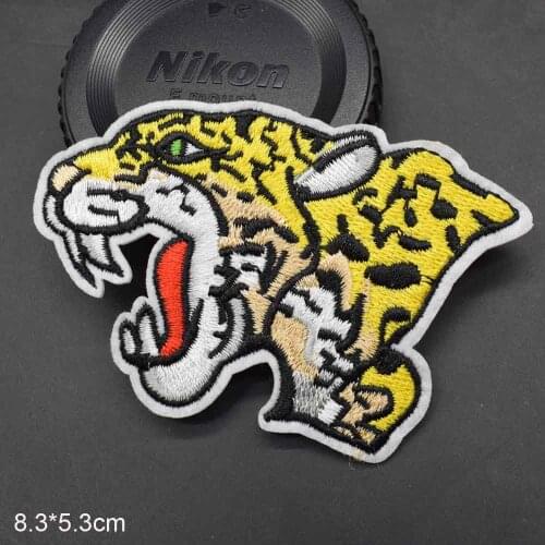 Big Size Cheetah Leopard Animal Full Embroidered Iron On Embroidered Clothes Patches For Clothing Stickers Garment Wholesale