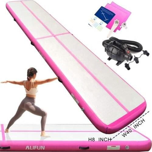 Factory Wholesale Inflatable Airtrack With Electronic Pump 4*1*0.2m Gym Mat For Gymnastics Air Floor Mat Tumbling Track Yoga Mat