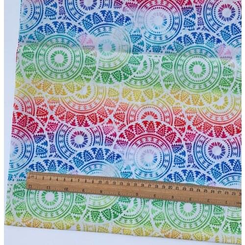 50*145cm Blooming rainbow circle Polyester Cotton Fabric for Tissue Kids home textile for Sewing Tilda Handmade DIY decoration