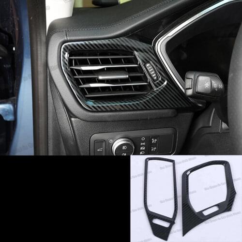 Lsrtw2017 Stainless Steel Car Center Console Dashboard Vent Outlet Frame Sticker for Ford Kuga Escape 2019 2020 2021 Accessories