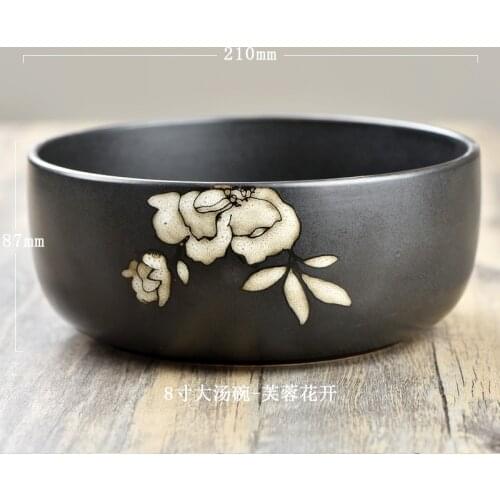 Restaurant Wine restaurant personality creative hand-painted Japanese 8-inch ceramic large soup bowl household large noodle bowl