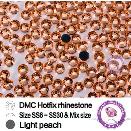 SS6-SS20 Light Peach DMC Hotfix Rhinestone 10 Gross/bag Crystals Stones for Dress DIY Garment Accessories