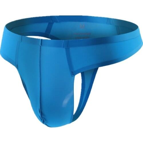 Sexy Men G-string Thongs Gay Mens Underwear Solid Thin Ice Silk Pouch Seamless T-panties Man Lingerie Underpants Plus Size M-XXL