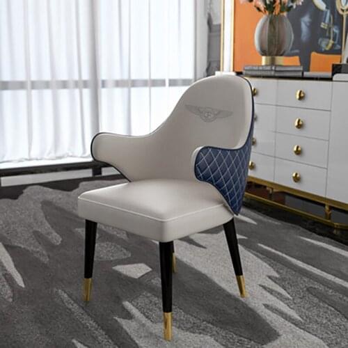 Light luxury post-modern minimalist dining table and chair dining chair home desk net red makeup chair solid wood negotiation