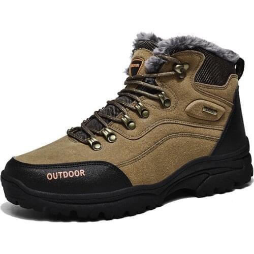 Keep Warm Winter Sneakers Outdoor Anti-skid Rock Climbing Mountain Trail Footwear leather Tactical Boots Wading Man Hiking Shoes