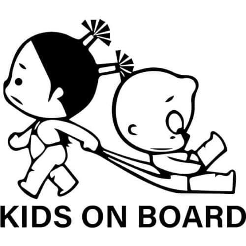 KIDS BABY ON BOARD Car Sticker Funny Child Body Window Automobiles Exterior Accessories Warning Vinyl Decal 19*15CM T-00158