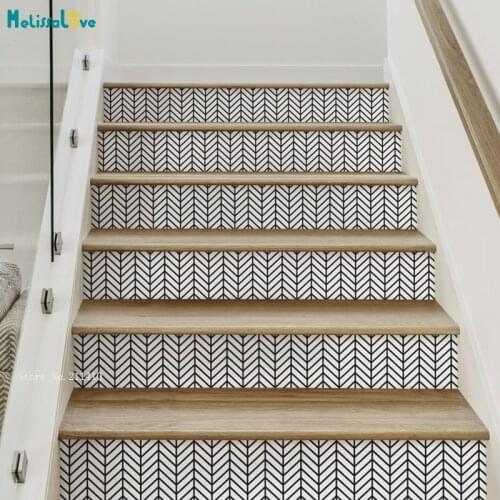 Herringbone Line Vinyl Staircase Wall Stickers Removable Home Decor Make Interesting Life Art Decals Surprise Gift YT6236
