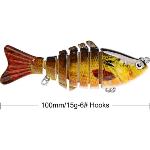 YUZI Sinking Wobblers Fishing Lures 10cm 15g 7 Multi Jointed Swimbait Hard Artificial Bait Pike/Bass Fishing Lure Jerkbait