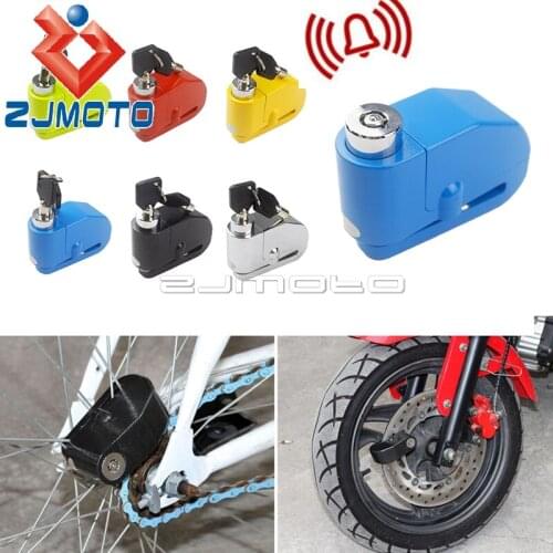 6 Color 6mm Anti Theft Security Lock Motorcycle Motorbike Bike Disc Lock Loud Alarm Scooter Anti-theft lock bloqueo de alarma