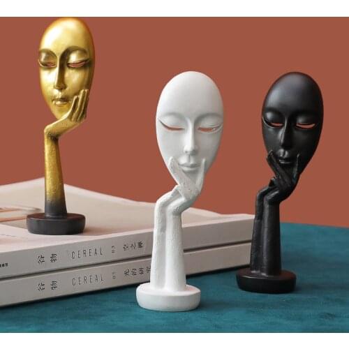 Abstract Human Face Model Statue Resin Statues for Decoration Sculptures Art Craft Desktop Sculpture Office Home Decor Gift