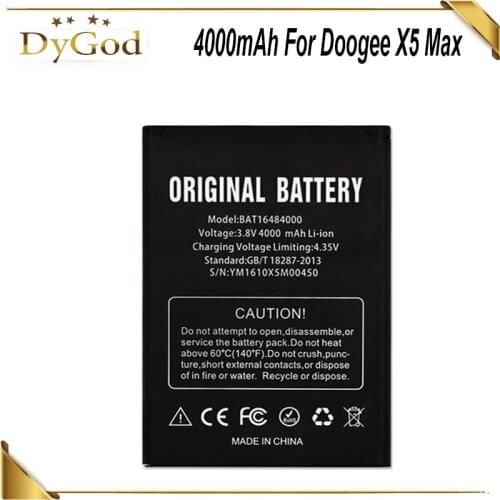 4000mAh Battery For DOOGEE X5 MAX X5 MAX Pro Batterie Bateria Accumulator AKKU