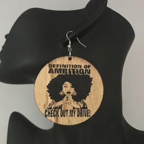 Free Shipping!definition of ambition Wooden Earrings
