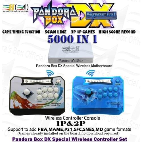 Wireless Pandora Box DX Special Version Wireless Console Set Save game 5000 in 1 can add FBA MAME PS1 SFC SNES MD game 3D tekken